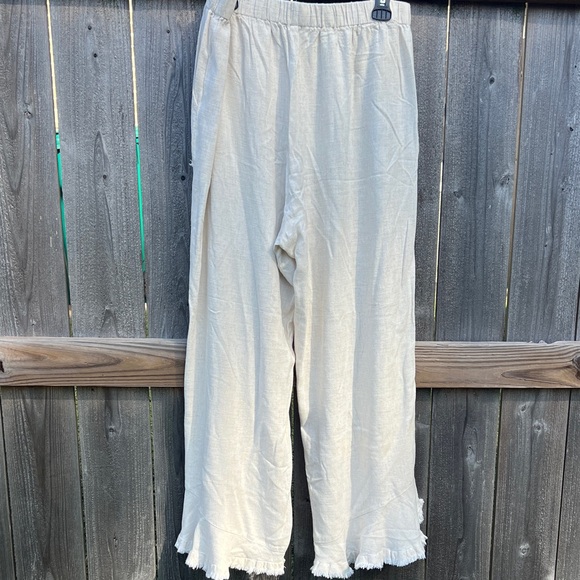 Umgee Light Cream Elastic Waist Pants - Picture 4 of 7